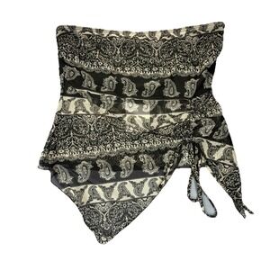 See You MondayY2K Paisley SZ large Bandana Fairycore Lined Side Ruching Top Boho